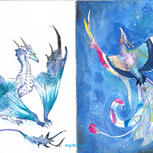 My project for course: Creative Illustration: Play with Unexpected Materials. Traditional illustration, Fine Arts, Painting, Creativit, and Sketchbook project by Ana M. Pavlov - 02.19.2024