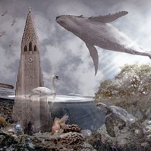 Mój projekt z kursu: Kolaż cyfrowy w Photoshopie: kompozycja i efekty wizualne/Users/martyna/Desktop/kolaże postapokalipsa is/hallgrimskirkjakolor.png. Photograph, Collage, Photo Retouching, Fine-Art Photograph, Photographic Composition, and Photomontage project by Martyna Pietrowiak - 02.19.2024