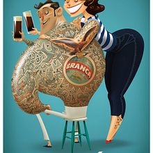 First Prize - Fernet Branca Competition. Un proyecto de Ilustración tradicional, Diseño y Diseño de personajes de Nacho López Arambarri - 19.02.2024