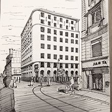 Mój projekt z kursu: Szkice architektury miejskiej wykonane tuszem. Traditional illustration, Sketching, Drawing, Architectural Illustration & Ink Illustration project by piotrek_kowalik - 02.20.2024