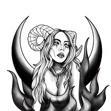 Capricorn . Traditional illustration, Graphic Design, Digital Illustration, Tattoo Design, and Digital Drawing project by Marianne Meyer Ruiz - 02.20.2024