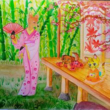 Mi proyecto del curso: Ilustración en acuarela con influencia japonesa. Ilustração tradicional, Desenho, e Pintura em aquarela projeto de Belen Isabel Blanco - 20.02.2024