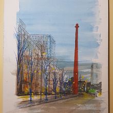 Eindhoven Strijp S - My project for course: Modern Urban Sketching Techniques with Mixed Media. Traditional illustration, Painting, Architectural Illustration & Ink Illustration project by marjanbevelander - 02.21.2024
