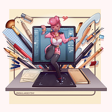 Pink Lady - Character Debut Illustration. Character Design project by ldestiny - 02.21.2024