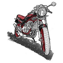 Yamaha RD350. Un proyecto de Diseño, Bellas Artes, Diseño gráfico, Creatividad, Dibujo, Ilustración digital, Dibujo artístico, Instagram, Diseño digital y Dibujo digital de Mikel Urtasun Osacar - 14.06.2023