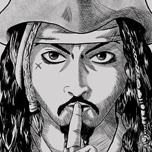 Fanart Jack Sparrow entramado y entintado. Digital Illustration, Drawing, Comic, Manga, Fine Arts, Creativit, Artistic Drawing, Digital Drawing & Ink Illustration project by Nazareth Draw - 02.22.2024