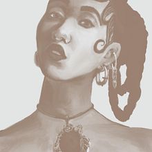 FKA Twigs Portrait in Procreate. Un progetto di Illustrazione digitale, Disegno digitale e Disegno artistico di Veso Teoharov - 22.02.2024