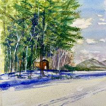 My project for course: Painting Realistic Watercolor Landscapes. Un proyecto de Bellas Artes, Pintura, Bocetado, Pintura a la acuarela e Ilustración naturalista				 de Barb O - 21.02.2024