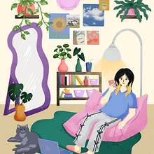 My project for course: Colorful Digital Illustration in Procreate. Projekt z dziedziny Trad, c, jna ilustracja,  R, sunek, Ilustracja c, frowa, R, sunek c i frow użytkownika Novi Alawiah - 24.02.2024