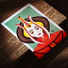 Fan art con acuarela y lápices de colores: Padme Amidala - Stars Wars. Un projet de Illustration traditionnelle, Peinture, Aquarelle, Dessin de portrait, Illustration jeunesse, Dessin aux cra , et ons de couleur de trayranigami - 24.02.2024
