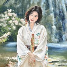 Lady in a Kimono - painted in soft pastels. Projekt z dziedziny  Sztuki piękne,  Malarstwo,  R, sunek i Sketching użytkownika Christine Ceo - 25.02.2024
