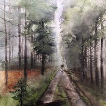 Mój projekt z kursu: Oniryczne pejzaże akwarelą: maluj światłem. Painting, and Watercolor Painting project by Anna Sokół - 02.26.2024