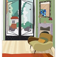 Salon Parisien. Digital Drawing project by Lisa Guillou - 01.16.2024