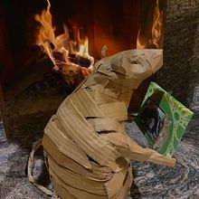 My project for course: Cardboard Sculptures for Beginners - The Rat. Character Design, Arts, Crafts, Fine Arts, Sculpture, and 3D project by Andrew Alspach - 01.06.2024