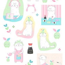 My project for course: Kawaii Illustration: Create Charming Characters. Projekt z dziedziny Trad, c, jna ilustracja, Projektowanie postaci i Manga użytkownika Ine - 27.02.2024