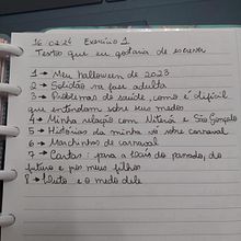 Meu projeto do curso: Exercícios de escrita: da folha em branco à prática cotidiana. Escrita, Criatividade, Stor, telling, Narrativa, e Escrita criativa				 projeto de Laís Silva Vieira - 27.02.2024