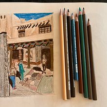 My project for course: Sketchbook Illustration with Colored Pencils. Traditional illustration, Fine Arts, Sketching, Pencil Drawing, Drawing, Artistic Drawing, and Sketchbook project by nino333 - 02.29.2024