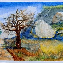 Mein Abschlussprojekt für den Kurs: Natürliche Aquarelllandschaften. Un projet de Beaux Arts, Peinture , et Aquarelle de Kerstin - 29.02.2024