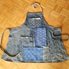 Un tablier... griffé!. Embroider, Fiber Arts, DIY, Upc, cling, and Textile Design project by Lucie Thiam Bouleau - 02.29.2024