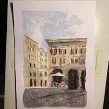 Il mio progetto del corso: Tecniche moderne di acquerello paesaggistico. Un proyecto de Pintura y Pintura a la acuarela de Nathalie - 29.02.2024