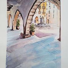 Mi proyecto del curso: Dibujo arquitectónico con acuarela y tinta "Font de dins". Un progetto di Bozzetti, Disegno, Pittura ad acquerello, Illustrazione architettonica, Sketchbook e Illustrazione con inchiostro di Mari Vidal - 01.03.2024