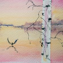 Mein Abschlussprojekt für den Kurs: Atmosphärische Landschaften in Aquarell. Fine Arts, Painting, and Watercolor Painting project by Heidrun Kretschmer - 03.01.2024