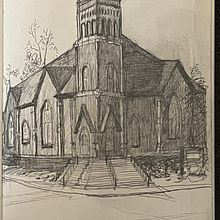 A church I drew. Sketching project by Jim Lee - 03.02.2024