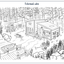 Fisherman's cabin. Ilustração digital, Concept Art, Desenho digital, e Pintura digital projeto de angelicadovnar_1 - 02.03.2024