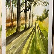 My project for course: Dreamy Watercolor Landscapes: Paint with Light Ein Projekt aus dem Bereich Malerei und Aquarellmalerei von Janina Zalite - 02.03.2024
