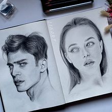 Mon projet du cours : Carnet de portraits : explorez le visage humain. Sketching, Drawing, Portrait Drawing, Artistic Drawing, and Sketchbook project by Manel - 02.28.2024