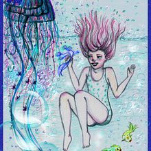 En las profundidades . Un proyecto de Ilustración tradicional, Diseño de personajes, Creatividad, Dibujo, Ilustración con tinta y Dibujo con lápices de colores de Nieves Ferragut - 03.03.2024