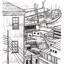 Ilustración/Croquis editado Valparaíso.. Architecture, Architectural Illustration, Digital Architecture, Drawing, Pencil Drawing, Ink Illustration, Design, and Graphic Design project by pablodlr98 - 03.04.2024