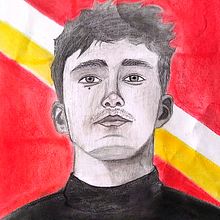 D.A Retrato con fondo a color. Desenho a lápis projeto de Noemí Cardona Sánchez - 04.03.2024