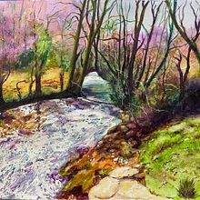 Meu projeto do curso: Pintura de paisagens realistas com aquarela. Fine Arts, Painting, Sketching, Watercolor Painting, and Naturalistic Illustration project by Paulo Miguel Aguiar - 03.05.2024