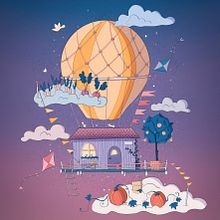 Floating House Illustration. Un proyecto de Ilustración digital de Valentina Golubeva - 30.11.2023