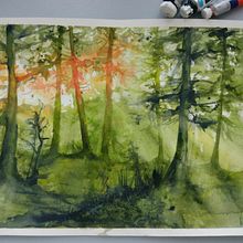 My project for course: Dreamy Watercolor Landscapes: Paint with Light. Een project van Schilderij y Aquarelschilderen van Natalia - 05.03.2024