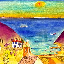 Mon projet du cours : Techniques d’aquarelle moderne : couleur, onirisme et émotions. Projekt z dziedziny Trad, c, jna ilustracja,  Sztuki piękne,  Malarstwo i Malowanie akwarelą użytkownika Anne-Françoise Puigdevall-Raedemaeker - 05.03.2024