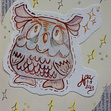 Treball personal-Owl. Watercolor Painting, Traditional illustration, Fine Arts, and Collage project by Noa Fábrega Arché - 03.06.2024