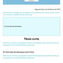 Newsletter sobre cinema . Penulisan naskah, Pemasaran Digital, Pemasaran Konten, Komunikasi, Dan Pemasaran Pertumbuhan proyek oleh Marco Rosa - 02.27.2024