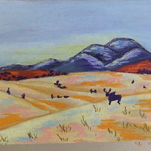 My project for course: Landscapes with Oil Pastels. Drawing, Artistic Drawing, Fine Arts, Traditional illustration, and Pencil Drawing project by Korally RM - 03.07.2024