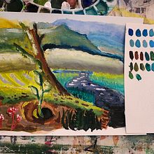 My project for course: Fantasy Landscapes with Watercolor & Gouache. Fine Arts, Painting, Watercolor Painting, Naturalistic Illustration, and Gouache Painting project by lbbykowski - 03.07.2024