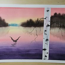 Mein Abschlussprojekt für den Kurs: Atmosphärische Landschaften in Aquarell. Fine Arts, Painting, and Watercolor Painting project by Katrin Prietz - 03.08.2024