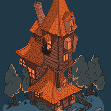 Weasley’s House. Projekt z dziedziny Ilustracja c, frowa,  R i sunek architektoniczn użytkownika Emma Roussel - 26.01.2024