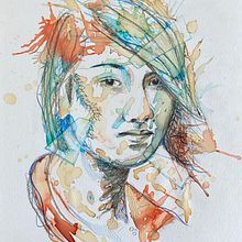 My project for course: Experimental Portraiture with Ink, Tea and Alcohol. Fine Arts, Painting, Drawing & Ink Illustration project by Suzan Put - 03.08.2024