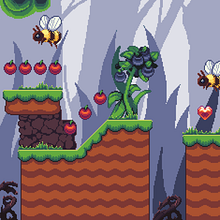 My project for course: Creation of Pixel Art Scenes for Video Games. Projekt z dziedziny Animacje 2D, Animacje 3D, Gr, komputerowe, Pixel art, Projektowanie gier komputerow, ch i Tworzenie gier wideo użytkownika Emelie Bergman - 09.03.2024