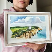 Torre del Tajo in Barbate - Watercolor Travel Journal. Traditional illustration, Watercolor Painting, Architectural Illustration, and Sketchbook project by Konstancja Tanjga - 03.01.2024