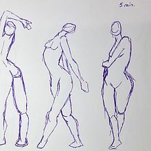 Plus 5minx3. Figure Drawing project by Laura Cortés - 03.12.2024