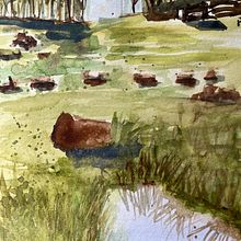 Mi proyecto del curso: Paisajes naturales en acuarela. Een project van Beeldende kunst, Schilderij y Aquarelschilderen van cecilialagamma - 13.03.2024