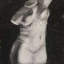 Busto a carboncillo + complementario. Desenho artístico projeto de álex pizarro - 13.03.2024