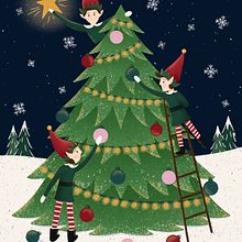 Árvore de Natal. Editorial Illustration, Digital Illustration, Children's Illustration, Design, Advertising, and Children's Literature project by Nayane Senha - 12.01.2023